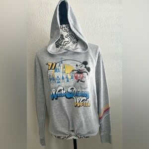 Disney Parks Women’s Hooded Cropped Sweatshirt With Front Knot Size Medium